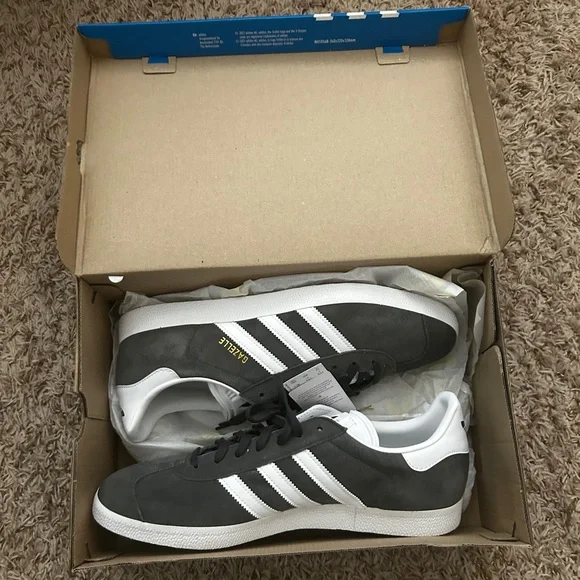 adidas gazelle silver green womens adidas Gazelle Shoes - Kids - Grey Three / Cloud White / Gold main image 0